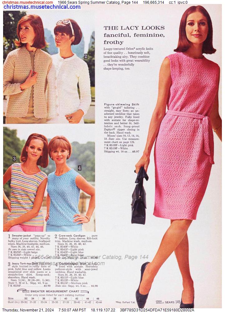 1966 Sears Spring Summer Catalog, Page 144