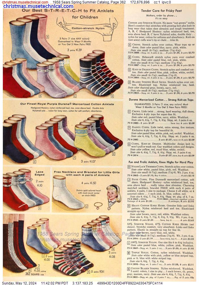 1958 Sears Spring Summer Catalog, Page 362