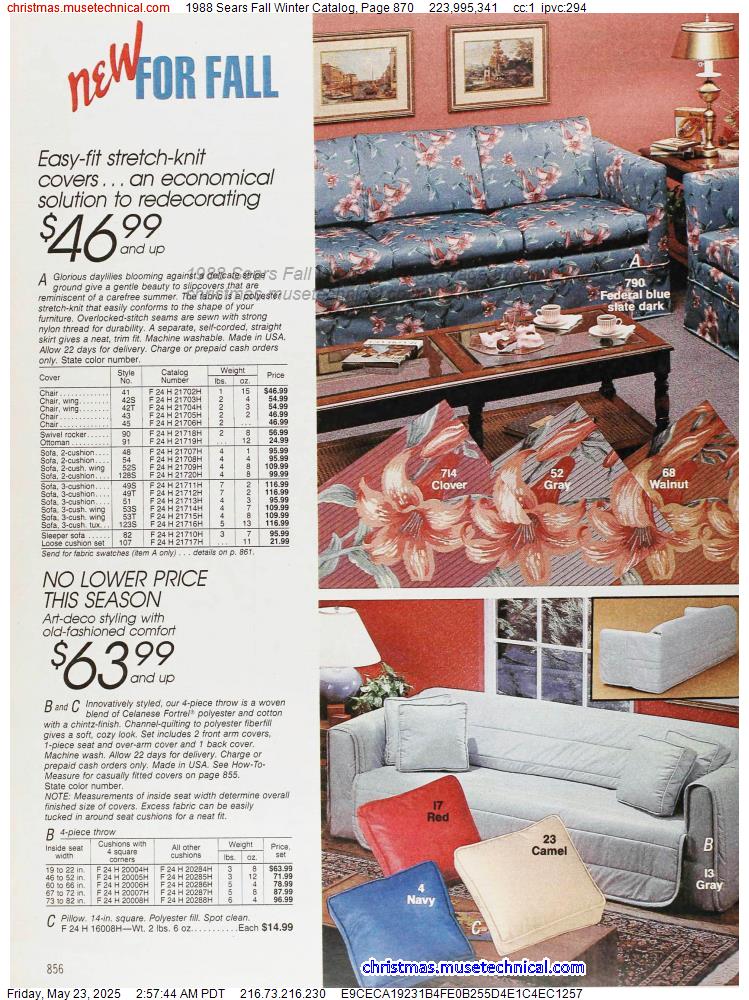1988 Sears Fall Winter Catalog, Page 870