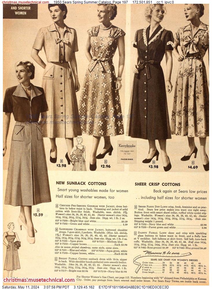 1950 Sears Spring Summer Catalog, Page 197