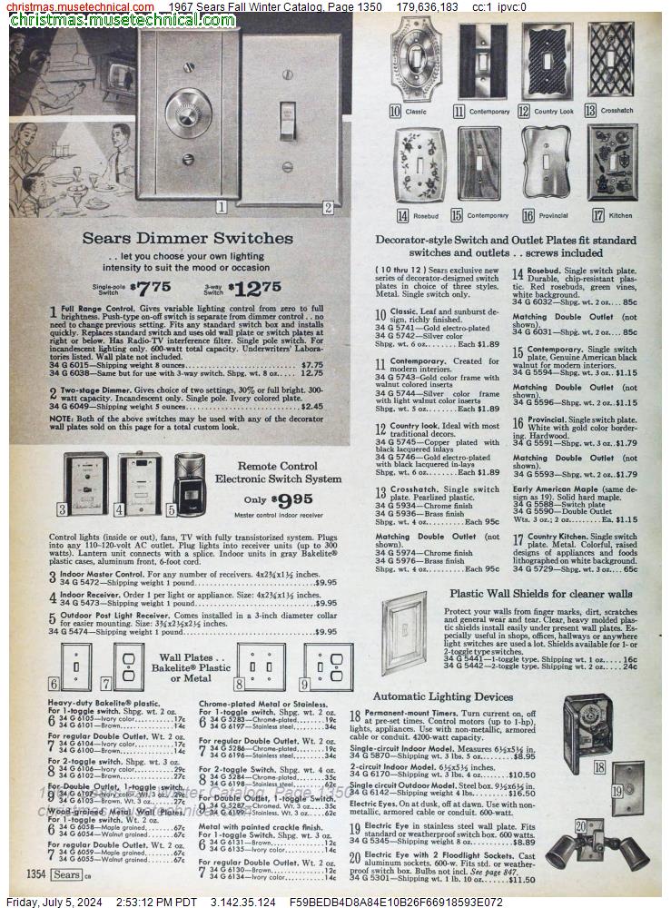 1967 Sears Fall Winter Catalog, Page 1350