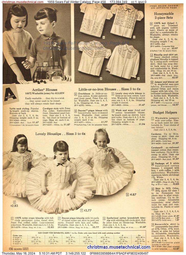 1959 Sears Fall Winter Catalog, Page 458