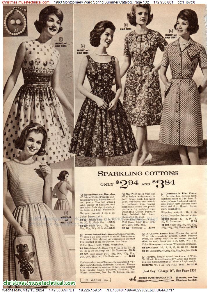 1963 Montgomery Ward Spring Summer Catalog, Page 132