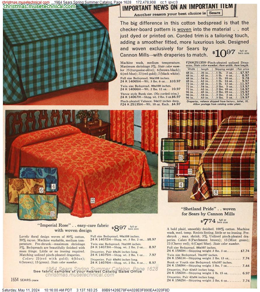 1964 Sears Spring Summer Catalog, Page 1628