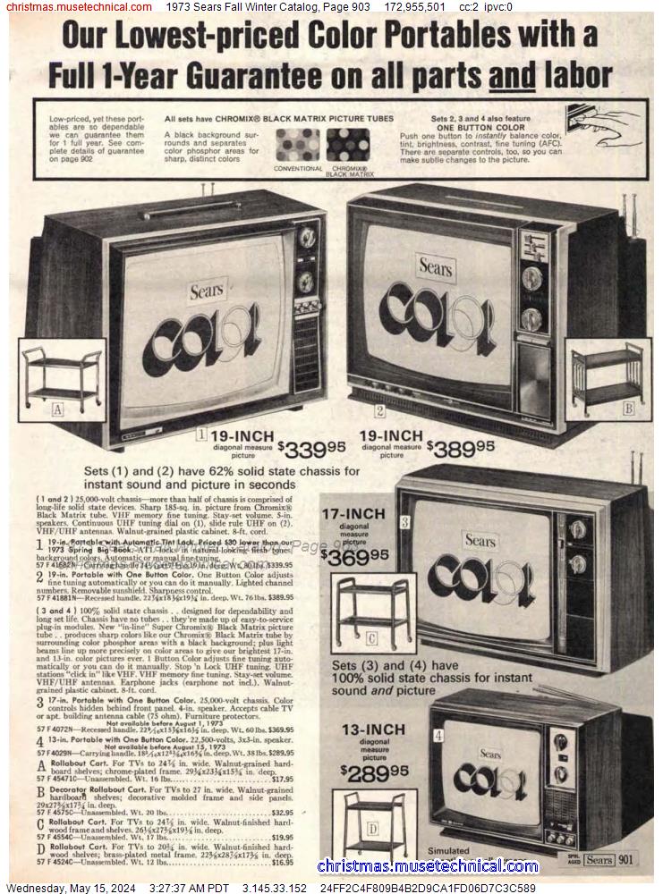 1973 Sears Fall Winter Catalog, Page 903