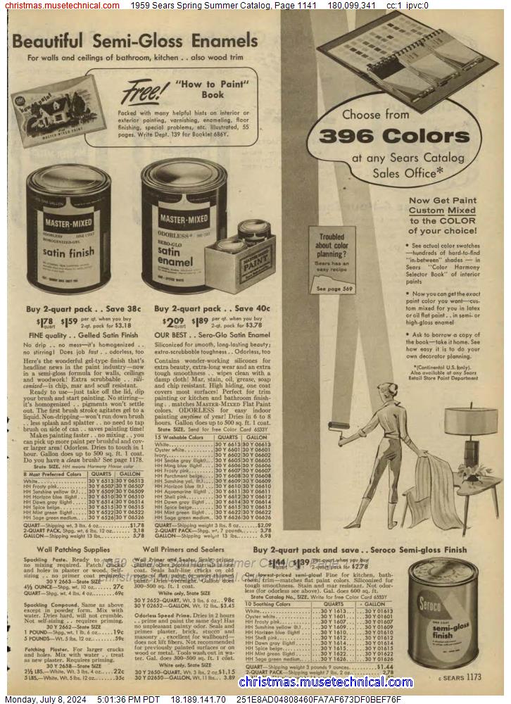 1959 Sears Spring Summer Catalog, Page 1141