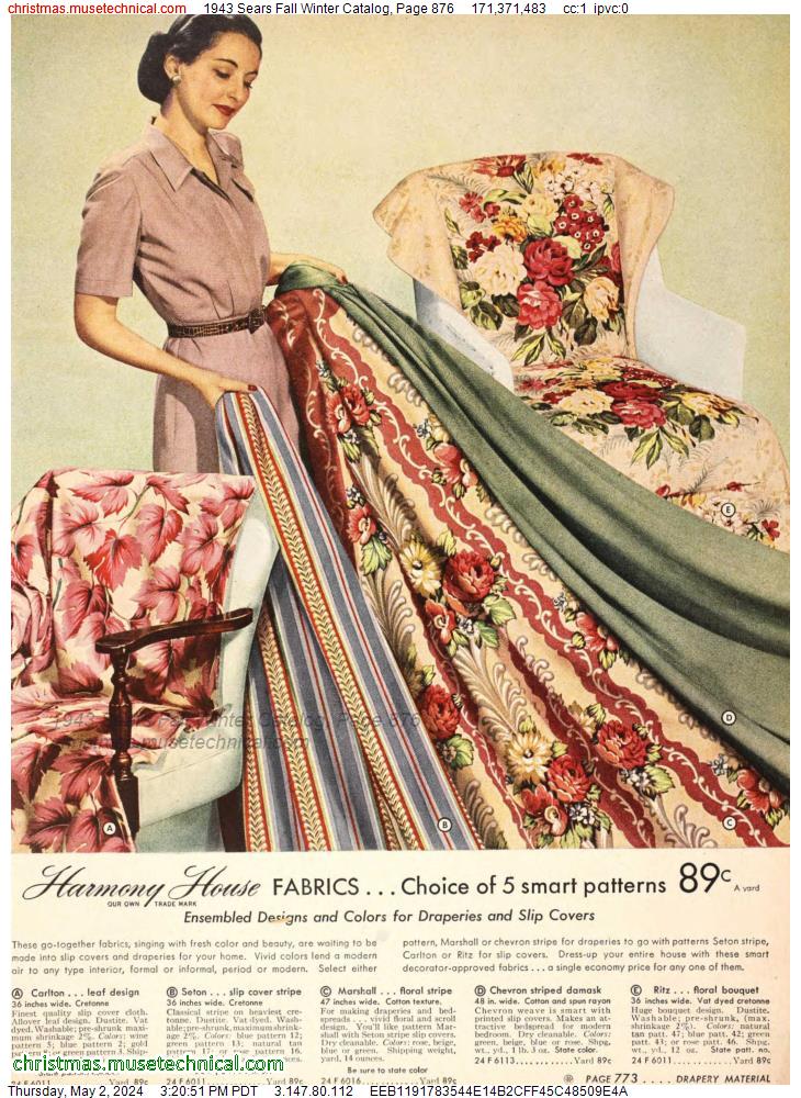 1943 Sears Fall Winter Catalog, Page 876
