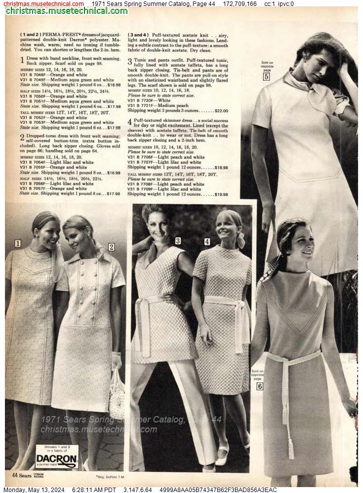 1971 Sears Spring Summer Catalog, Page 44