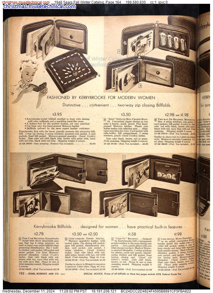 1946 Sears Fall Winter Catalog, Page 164