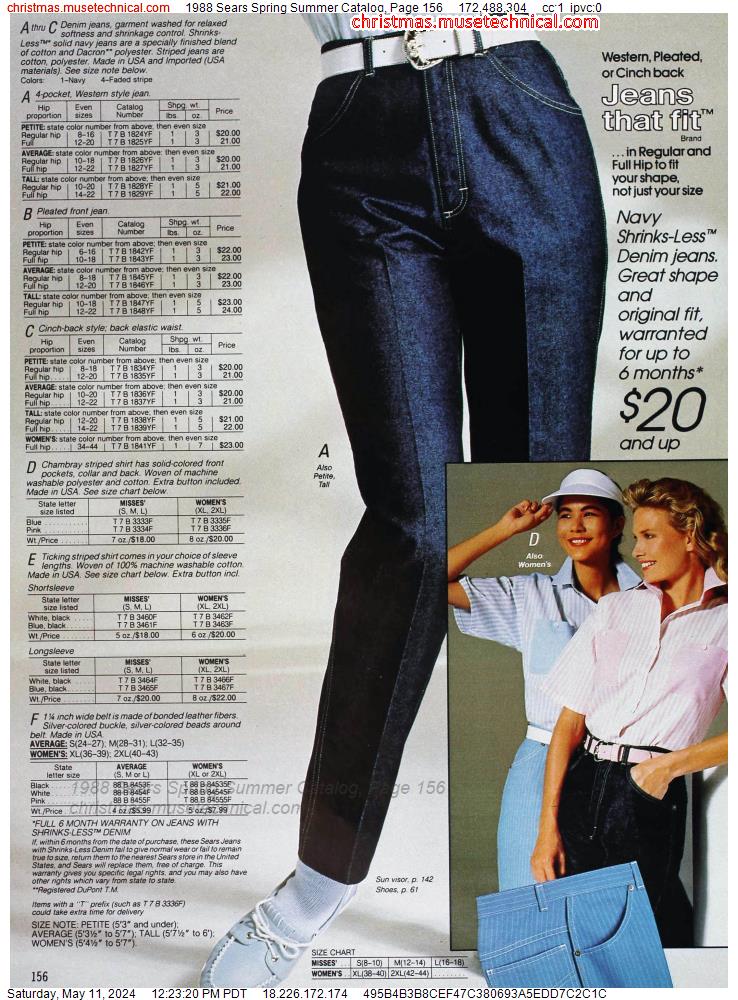 1988 Sears Spring Summer Catalog, Page 156