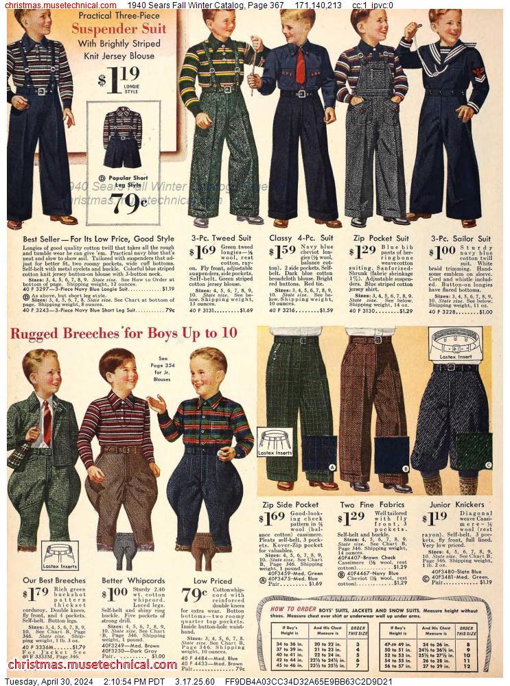 1940 Sears Fall Winter Catalog, Page 367
