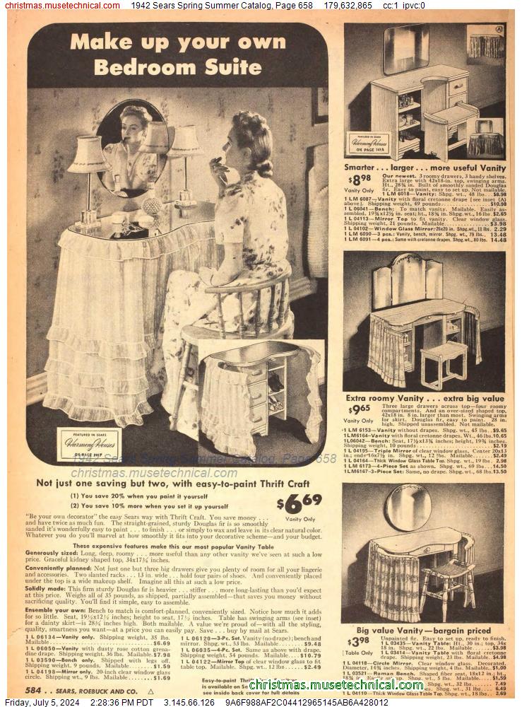 1942 Sears Spring Summer Catalog, Page 658