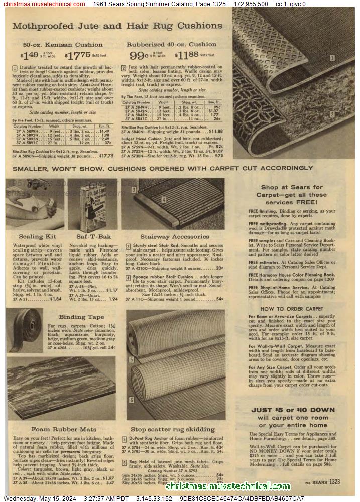 1961 Sears Spring Summer Catalog, Page 1325