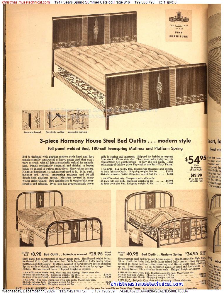 1947 Sears Spring Summer Catalog, Page 816