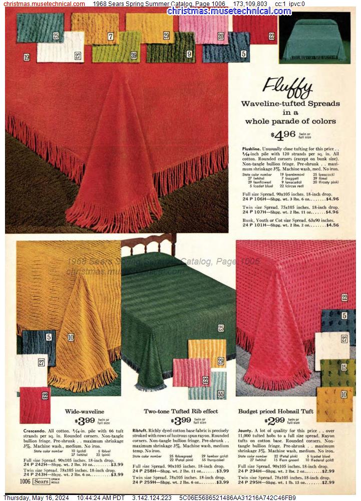 1968 Sears Spring Summer Catalog, Page 1006