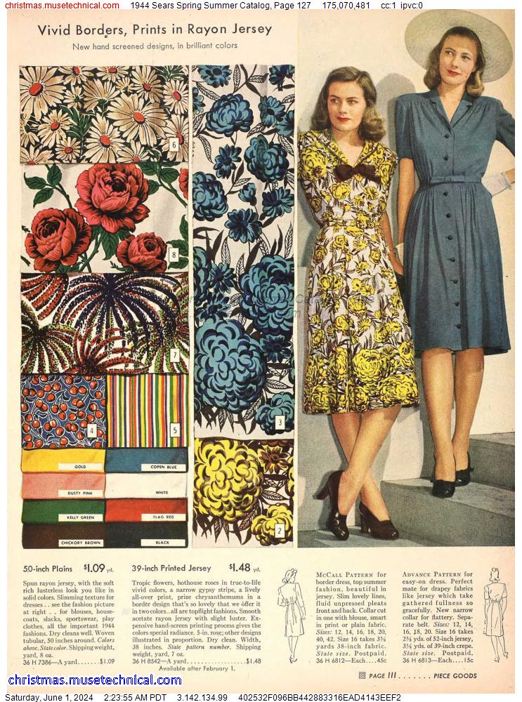 1944 Sears Spring Summer Catalog, Page 127