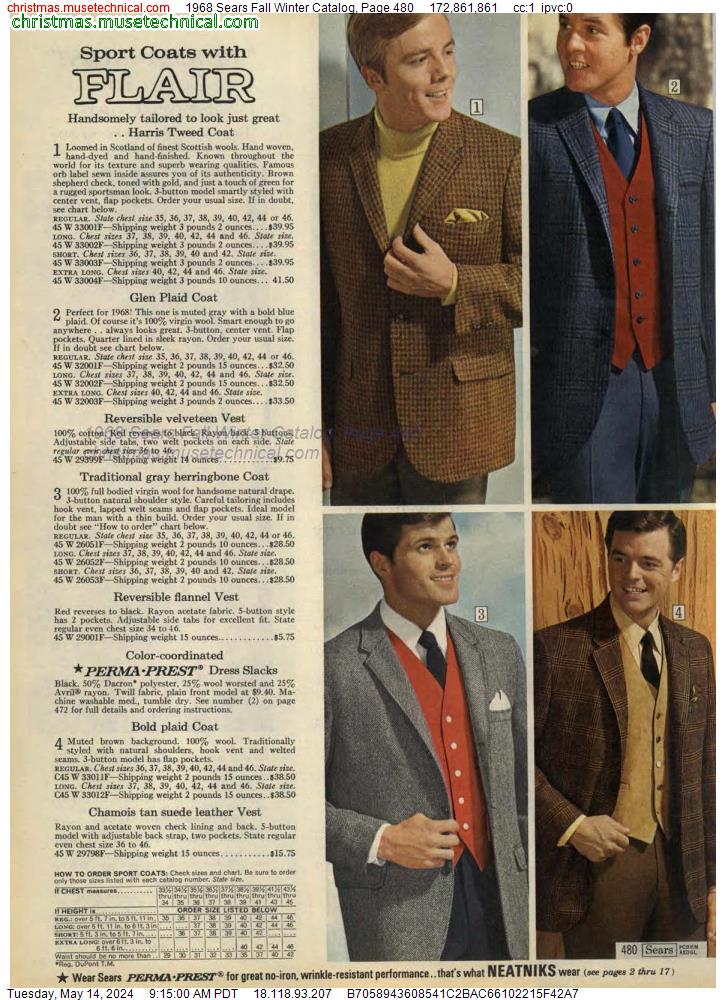 1968 Sears Fall Winter Catalog, Page 480