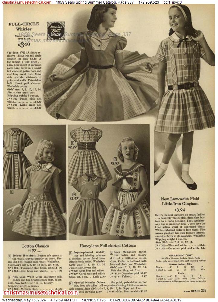 1959 Sears Spring Summer Catalog, Page 337