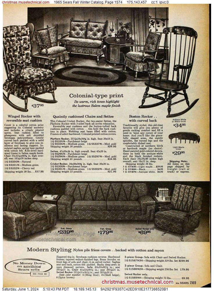 1965 Sears Fall Winter Catalog, Page 1574