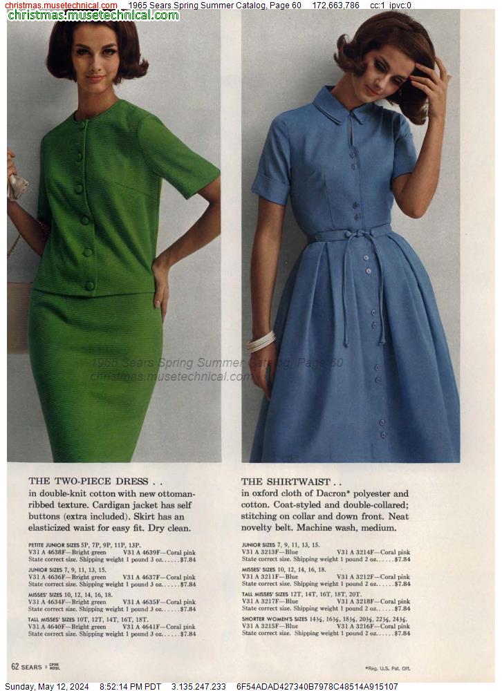 1965 Sears Spring Summer Catalog, Page 60