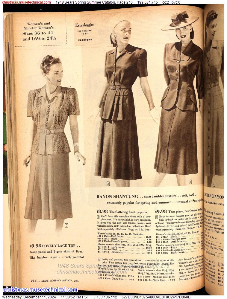 1948 Sears Spring Summer Catalog, Page 216