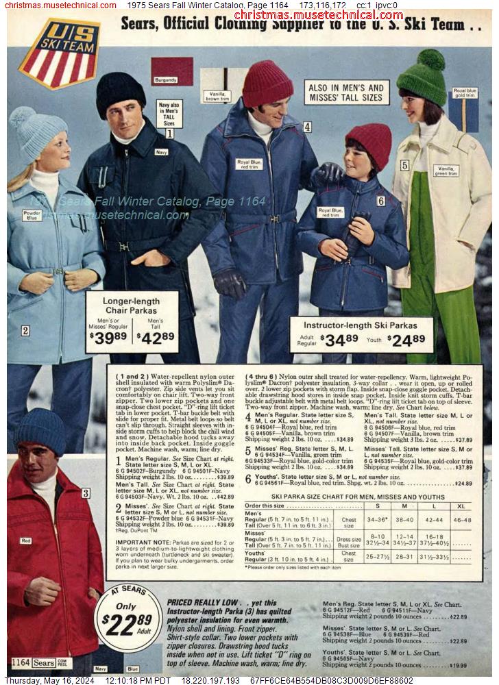 1975 Sears Fall Winter Catalog, Page 1164