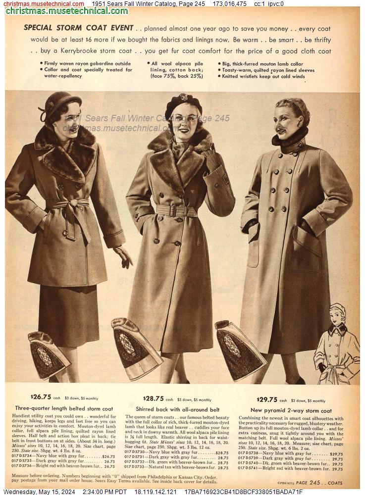 1951 Sears Fall Winter Catalog, Page 245
