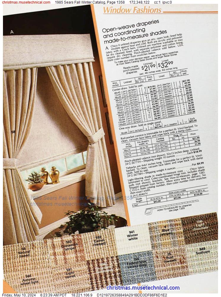 1985 Sears Fall Winter Catalog, Page 1358