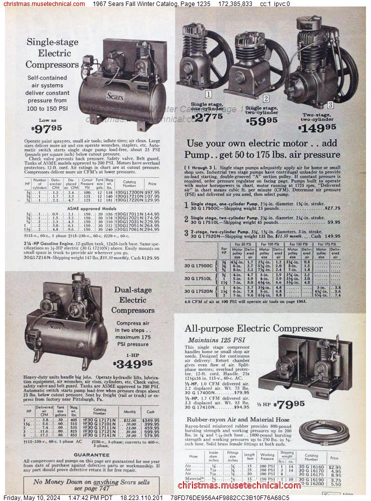 1967 Sears Fall Winter Catalog, Page 1235