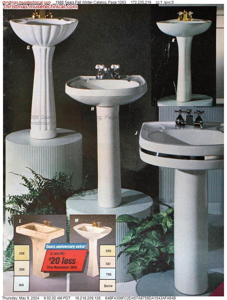 1986 Sears Fall Winter Catalog, Page 1263