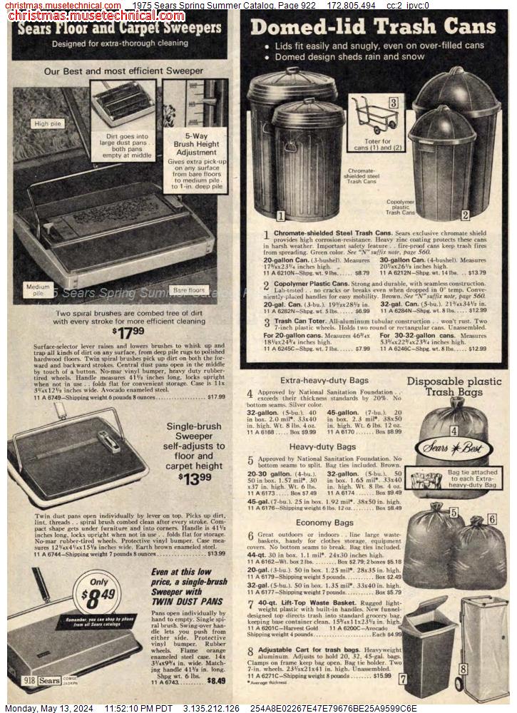 1975 Sears Spring Summer Catalog, Page 922