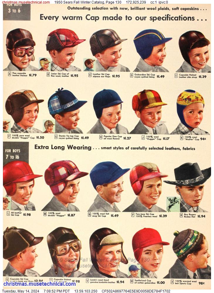 1950 Sears Fall Winter Catalog, Page 130