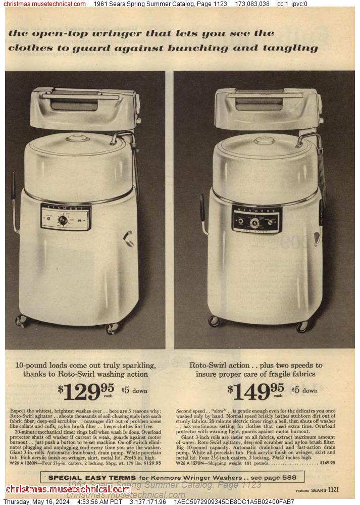 1961 Sears Spring Summer Catalog, Page 1123
