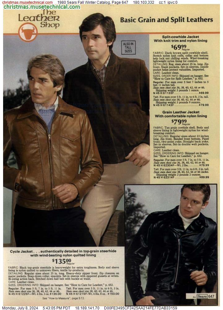 1980 Sears Fall Winter Catalog, Page 647