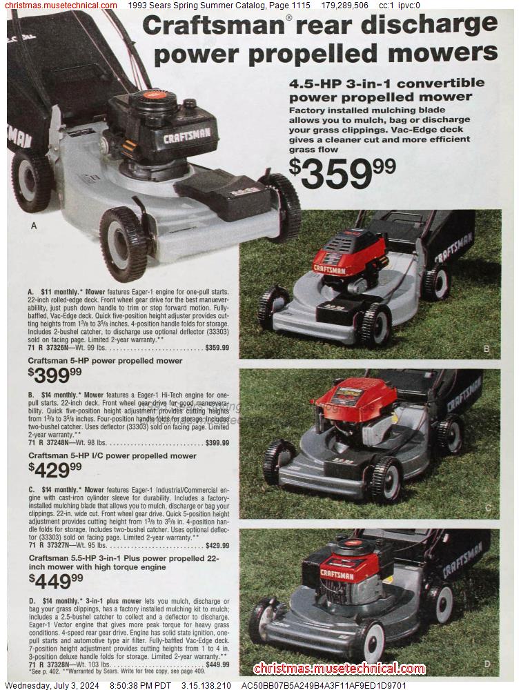 1993 Sears Spring Summer Catalog, Page 1115