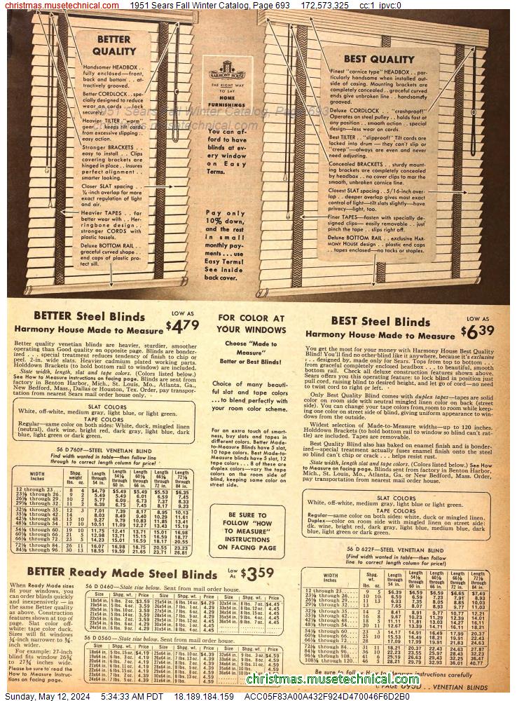 1951 Sears Fall Winter Catalog, Page 693