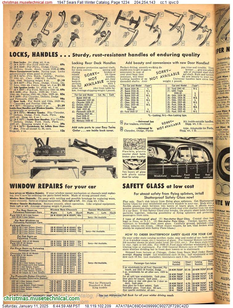 1947 Sears Fall Winter Catalog, Page 1234