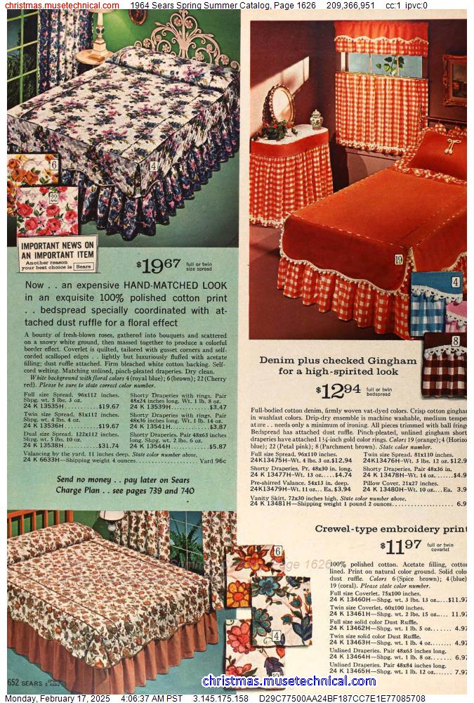 1964 Sears Spring Summer Catalog, Page 1626