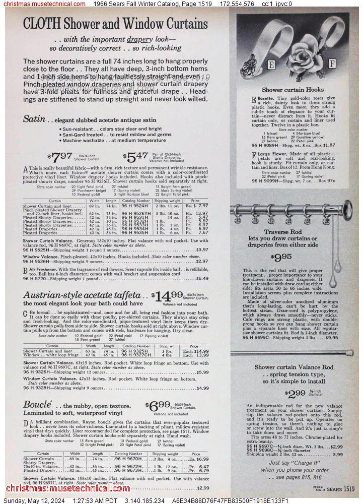 1966 Sears Fall Winter Catalog, Page 1519