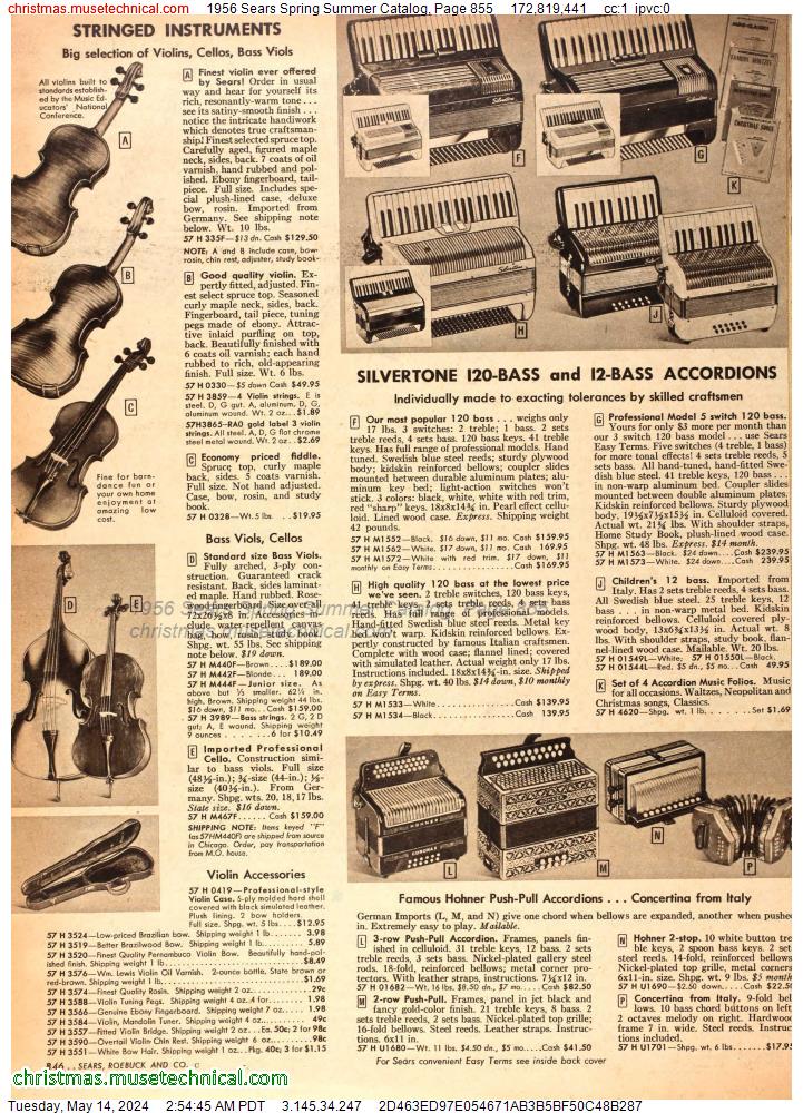 1956 Sears Spring Summer Catalog, Page 855