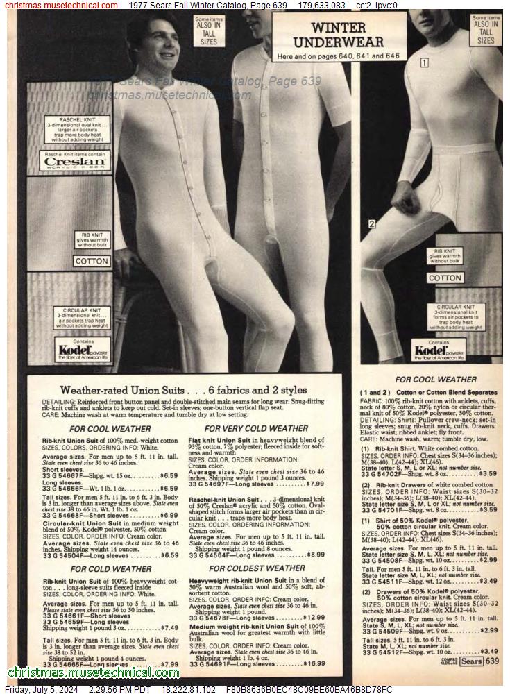 1977 Sears Fall Winter Catalog, Page 639