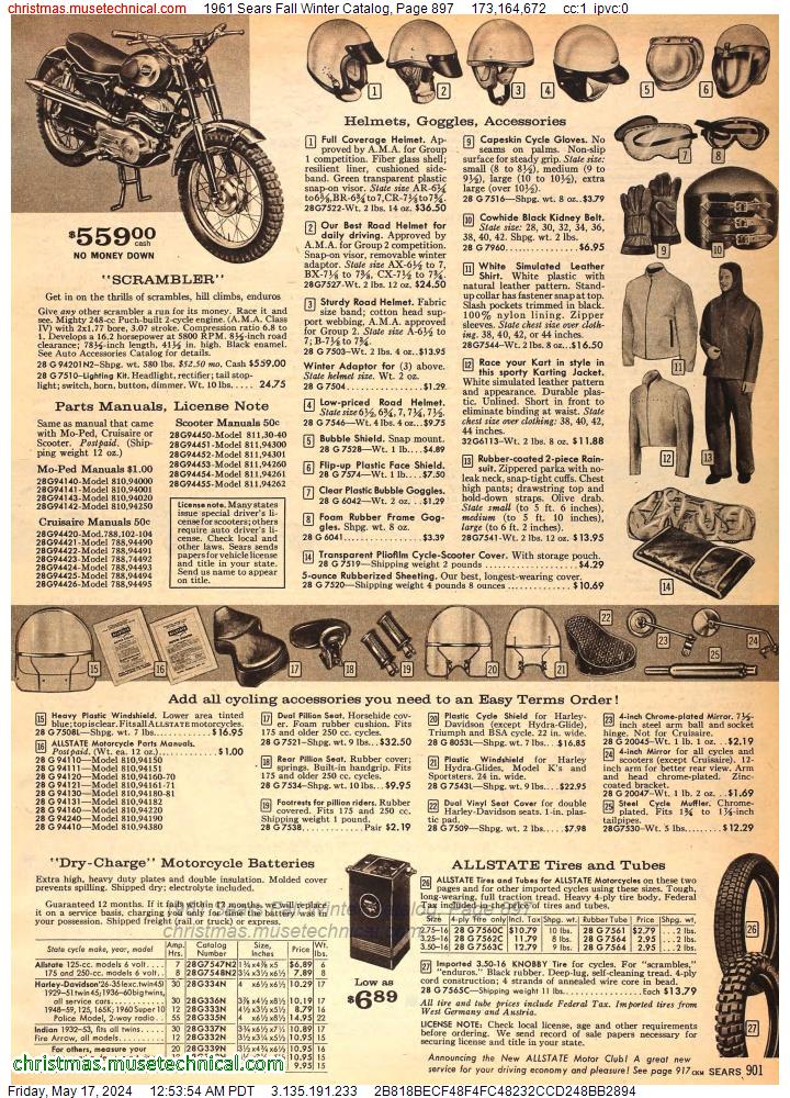 1961 Sears Fall Winter Catalog, Page 897