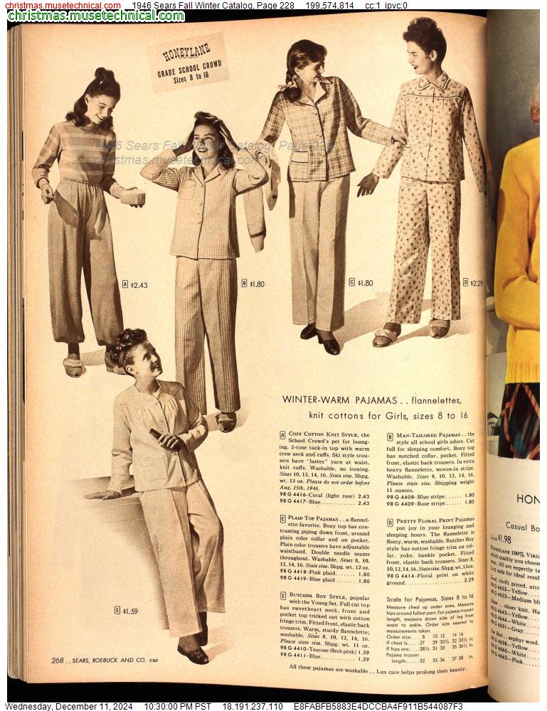 1946 Sears Fall Winter Catalog, Page 228