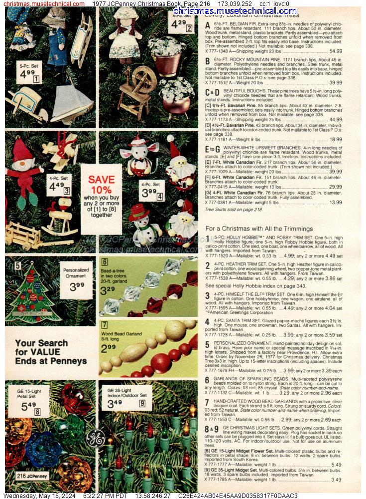 1977 JCPenney Christmas Book, Page 216