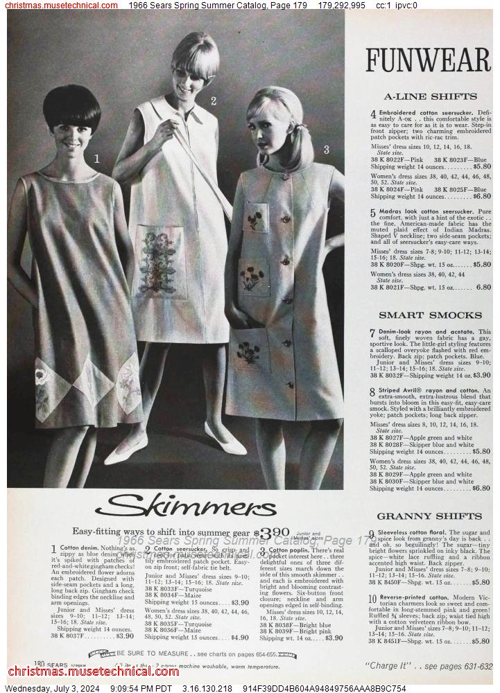 1966 Sears Spring Summer Catalog, Page 179