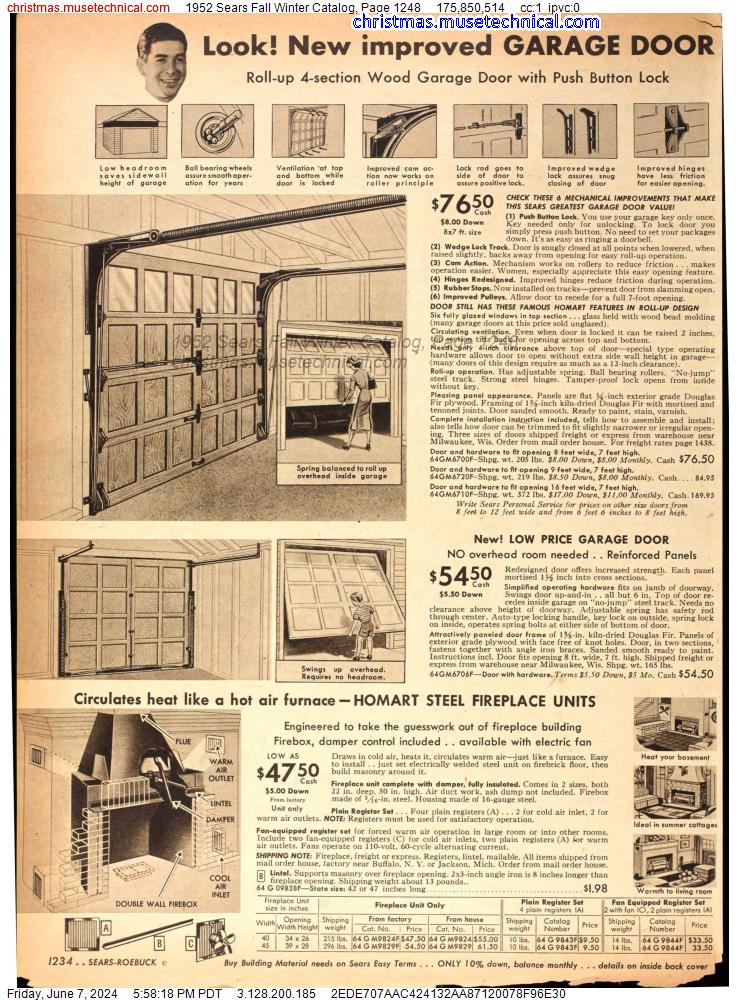 1952 Sears Fall Winter Catalog, Page 1248