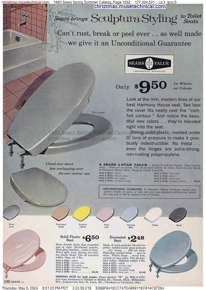 1963 Sears Spring Summer Catalog, Page 1052