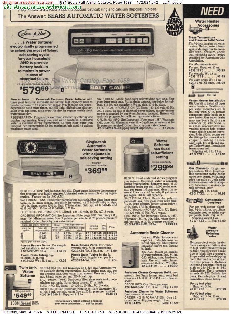 1981 Sears Fall Winter Catalog, Page 1088