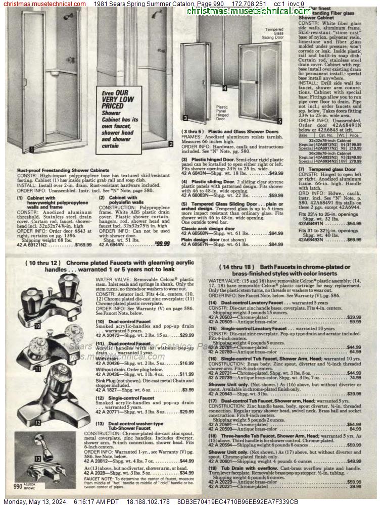 1981 Sears Spring Summer Catalog, Page 990