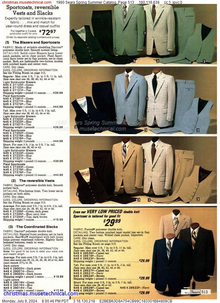 1980 Sears Spring Summer Catalog, Page 513